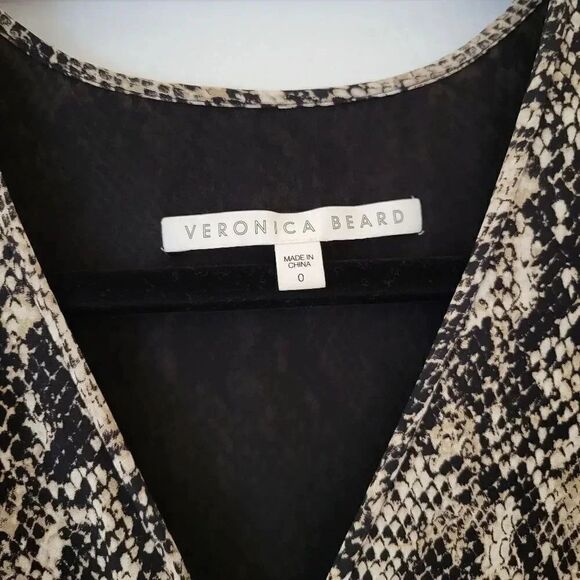 VERONICA BEARD | Ried Snake Print Silk Ruffle Dress 0 - Picture 7 of 13